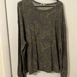 Swirl Pattern Long Sleeve Top
